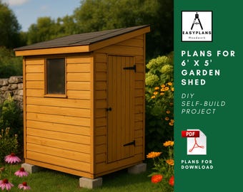 Planos de cobertizo adosado: Proyecto de carpintería de 1,8 x 1,5 m (Descarga PDF)