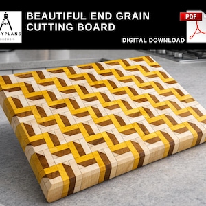 PLANY projektu stolarskiego 3D z deską do krojenia z słojami czołowymi do domu