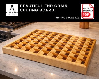 PLANS for 3D Design End Grain Cutting Chopping Board Woodworking Project for the Home
