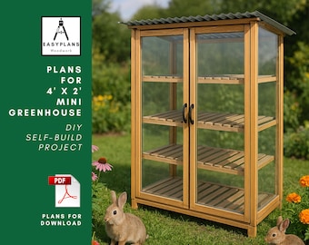 Gör-det-själv växthusplaner: 1,2 m x 0,6 m x 1,5 m, budgetvänligt byggande (PDF-mönster)