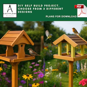 Bird Table Plans: 5 DIY Woodworking Designs (PDF Download)