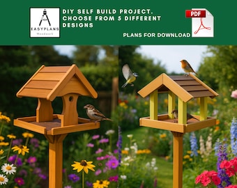 Bird Table Plans: 5 DIY Woodworking Designs (PDF Download)