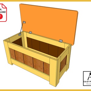 PLANS for Storage Chest Blankets Towels DIY Woodwork Project for the Home image 6