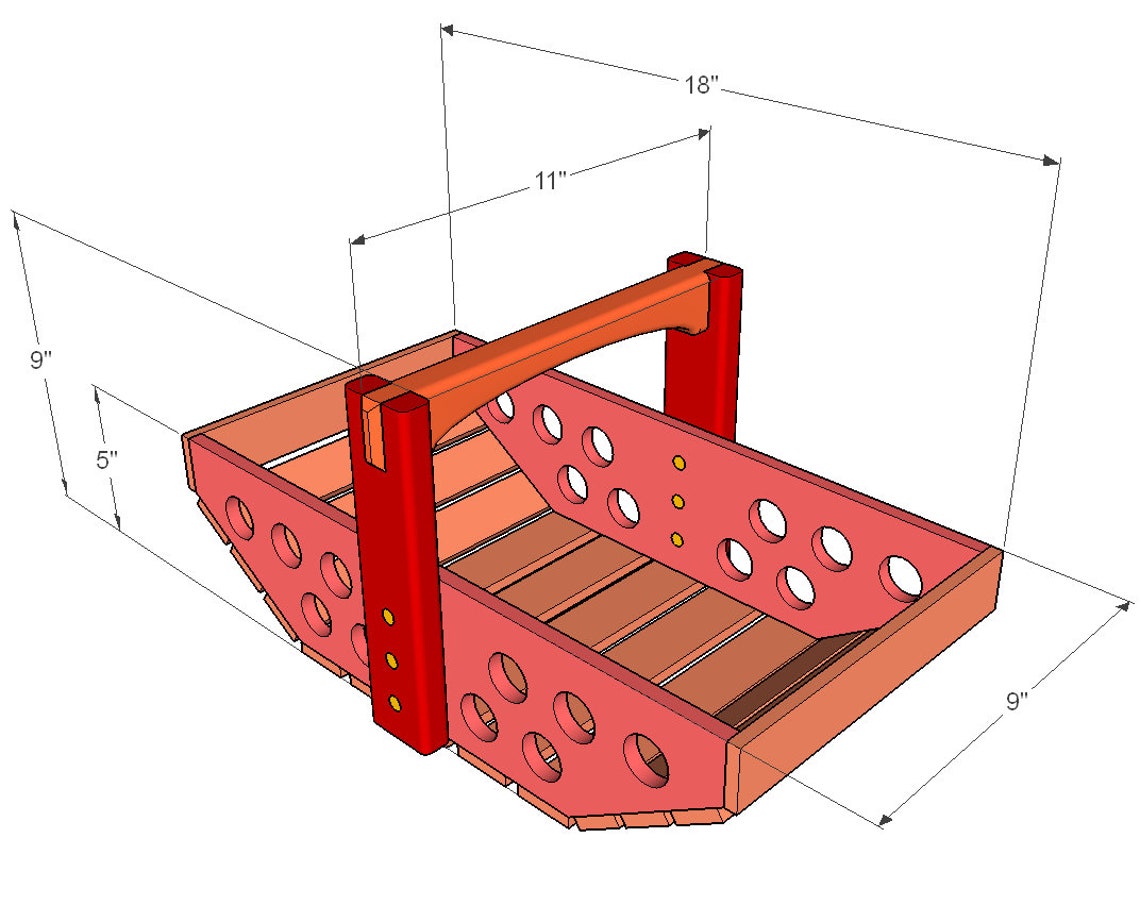Garden Trug Vegetable Basket Plans Etsy