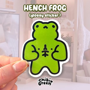 Sticker grenouille Hench/Meme grenouille/autocollant grenouille drôle/autocollant grenouille/mignon crapaud meme Kawaii/art numérique/illustration/autocollants Emoji