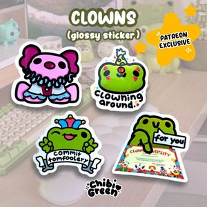 Adesivos de palhaço | Adesivos de sapo palhaço | Adesivos de sapo kawaii | Adesivos de meme de sapo | Adesivos de meme | Adesivo de natal