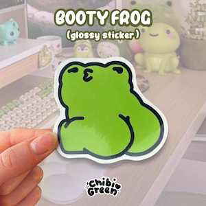 Naklejka Booty Baby Frog/Mem żaba/słodka naklejka żaba/naklejka żaba/naklejka mem