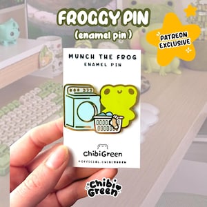 Do your Laundry enamel pin/Washing Machine pin/Cleaning frog pin/Laundry Frog enamel pin /pin/frog meme enamel pin/ChibiGreen