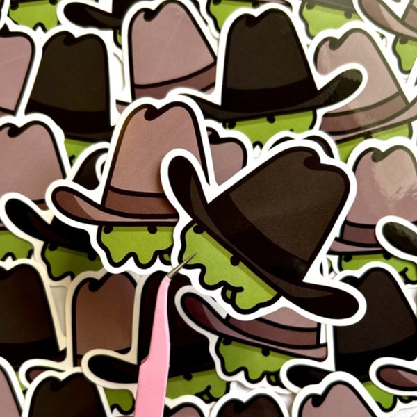 Cowboy Frog Stickers | Cute frog stickers | Frog stickers | Frog art prints | Cowboy stickers | Meme frog stickers | Cottage core frog