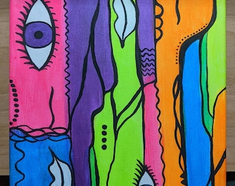 Neon abstract painting