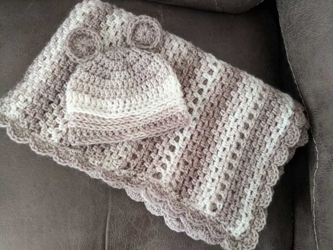 Baby Blanket With Hat Etsy