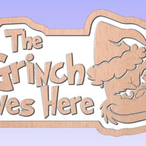 CNC Holzbearbeitungs-Grinchy-Zeichen - benutzerdefinierte Datei aus der Grinch's Lair, perfekt für die Weihnachtsdekoration & lustige Geschenke!