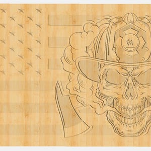 Fireman Flag Retirement Gift CNC File- Shapeoko C2D File- Carbide Create and Vetric Files - SVG DXF -Customizable Fireman With Axe and Smoke