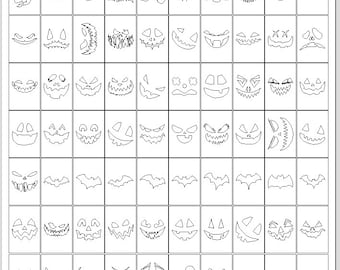 50 Fall Pumpkin Lantern Faces: CNC SVG Vector Design (Digital Files)