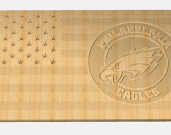 CNC Philadelphia Eagles Flaggen-Projekt: Personalisierbare Holzkunst (Digitale Datei)
