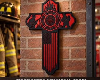Wooden Fireman Maltese Cross CNC File : SVG DxF Cutting memorial Religious