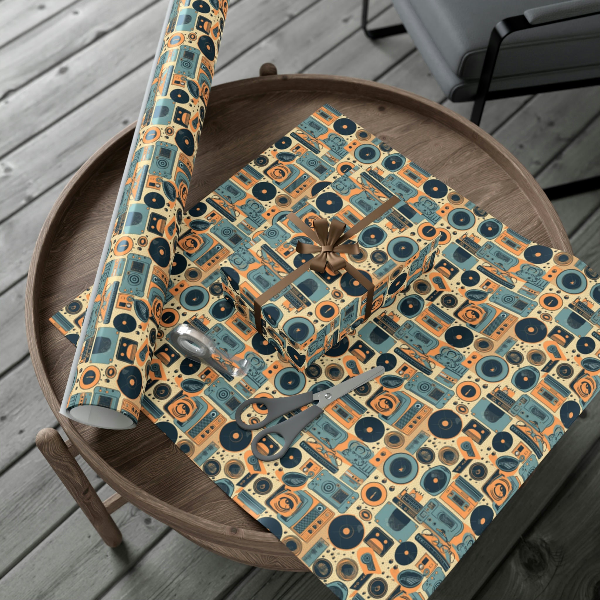 Vintage Radio Gift Wrap Paper, Record Player Print, Matte or Satin - Etsy