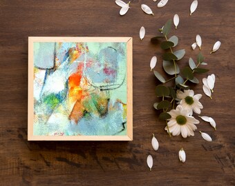 Abstract Square Art Print, Acrylic & Oil Pastel (Digital Download)