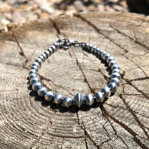 Pulsera de perlas navajo en plata de ley 925