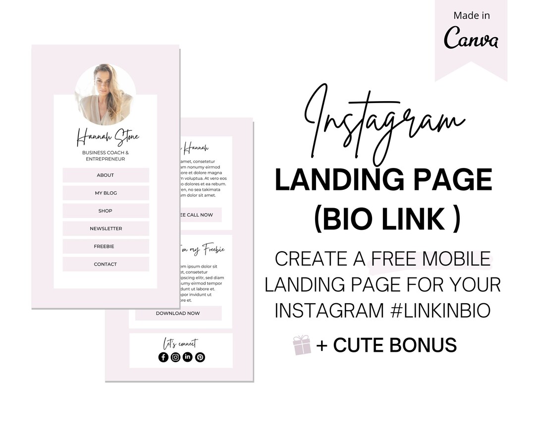 Instagram Landingpage | Link in Bio Instagram Landing Page | No Website ...