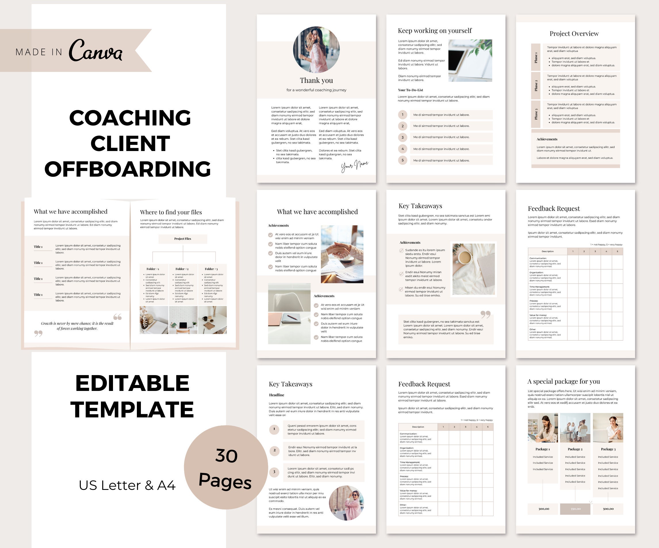 Coaching Client Offboard Template, Client Offboarding, Client Exit Packet Template Canva, Client Goodbye, Client Offboarding Coach, Editable