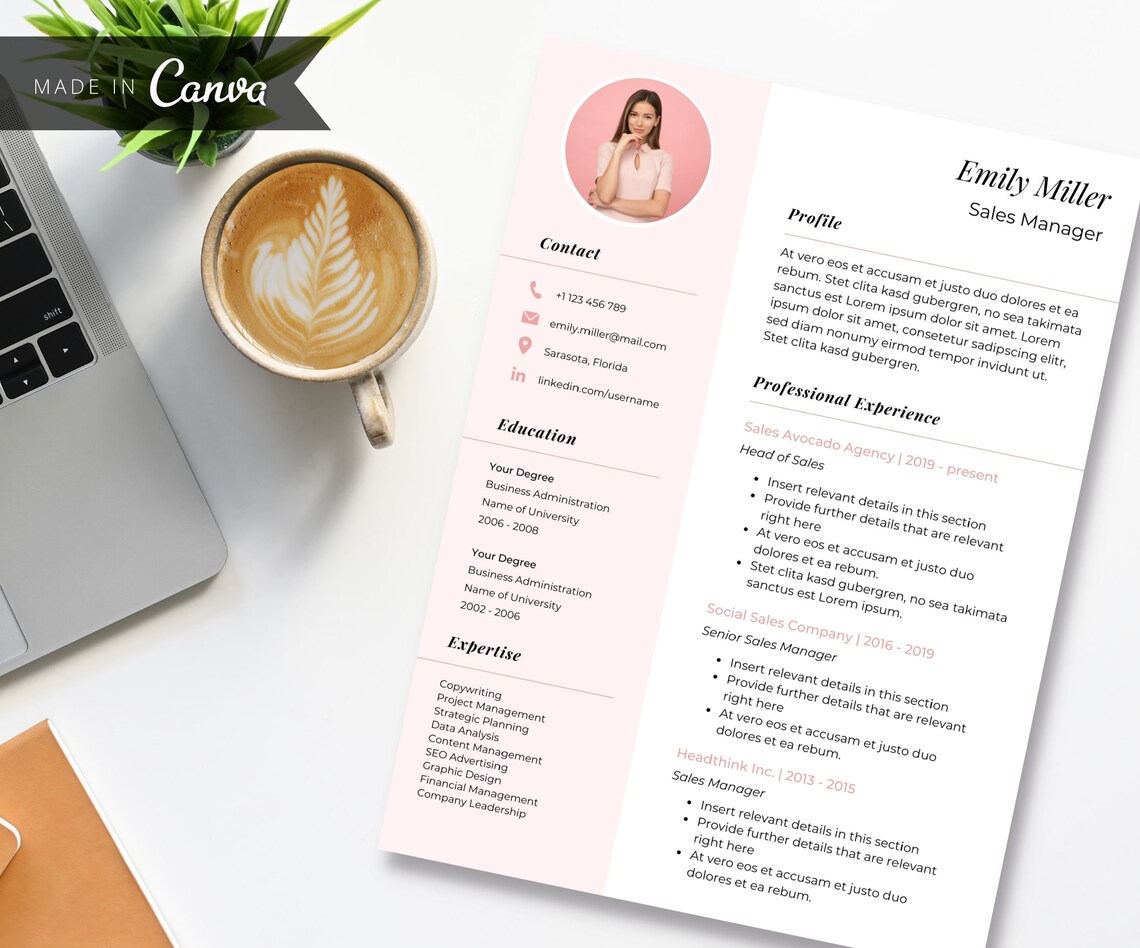 Creative Resume Template With Photo | Modern Resume Template | Cover ...
