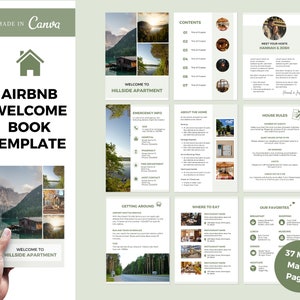 Airbnb Welcome Book Packet | Airbnb Canva Template | Airbnb Welcome Book | Airbnb Guest Book | Airbnb template | Airbnb Host | Editable