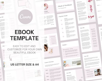 Ebook Template for Canva | Editable Ebook Template | Opt-in Freebie | Course Creator | Lead Magnet Canva | Course Workbook | 25 Pages