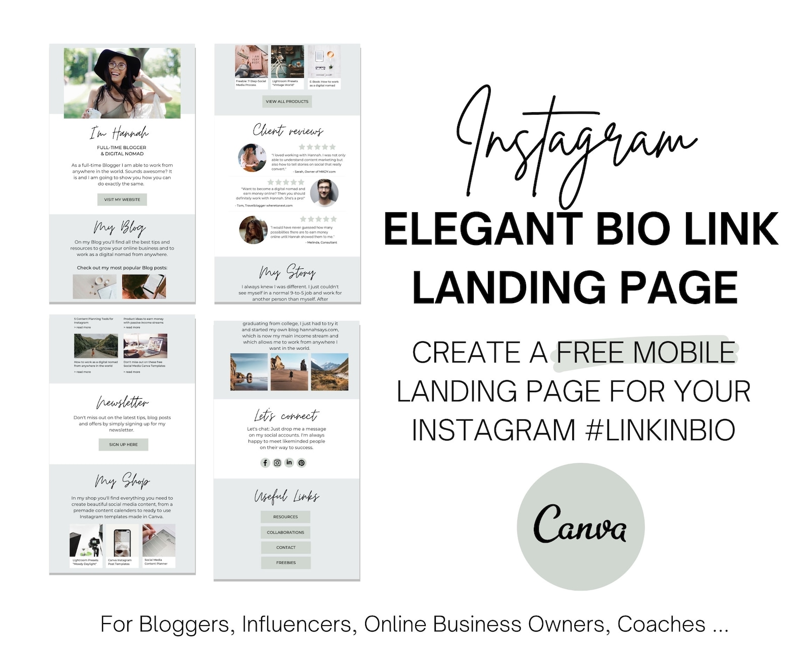 Instagram Landing Page Link in Bio | Instagram #linkinbio Mini-Website ...