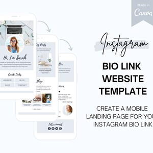 Instagram Bio Link Page Canva Template | Mobile Website Template for Instagram Bio Link I Instagram Landing Page Bio Link | IG Mini-Website