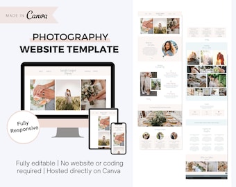Canva Website Template for Photographers | Photography Website | Wedding Photographer Website | Portfolio Website | Canva Website Template