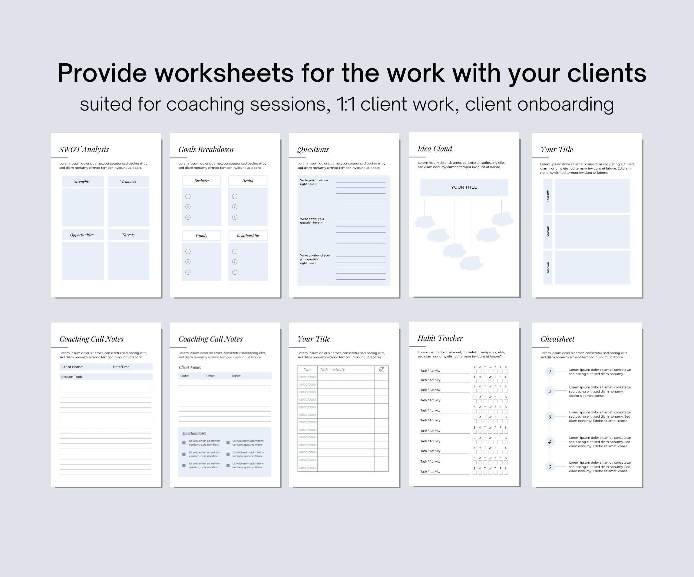 Coaching Client Worksheet Templates Canva | Client Intake Forms ...