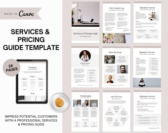Services and Pricing Guide Template Canva | Pricing Template | Services and Pricing | Client Onboarding | Virtual Assistant Template Canva