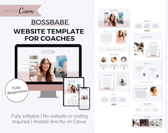 Website Template Canva | Website Bossbabe, Coach, Business | Canva Website | Responsive & editable | Hosted on Canva | Landing Page Template