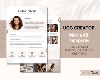 UGC Portfolio Template, UGC Media Kit, UGC Canva Template, User Generated Content Creator Portfolio, Editable ugc creator portfolio, 2 Pages