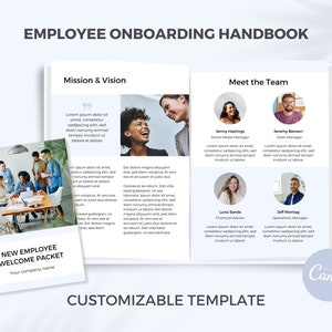 Employee Onboarding Handbook, New Employee Welcome Package Template, Small Business Resources, Employee Onboarding Welcome Packet, Canva