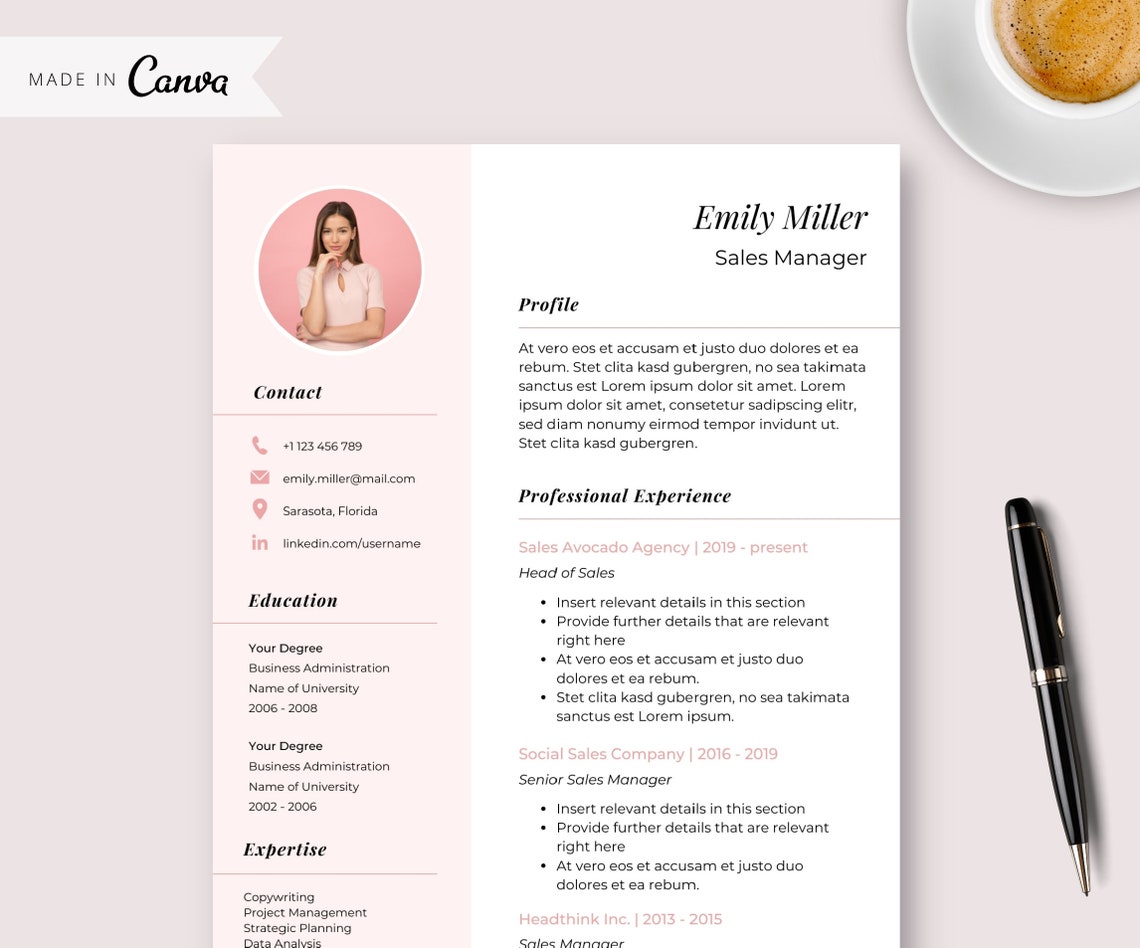 Creative Resume Template With Photo | Modern Resume Template | Cover ...