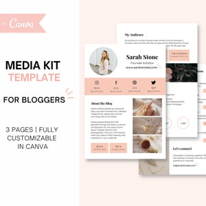 Media Kit Template Canva for Bloggers | Blog Media Kit | Media Kit Template Influencer | Blogger Pricing List | 3 Page Media Kit | Press Kit