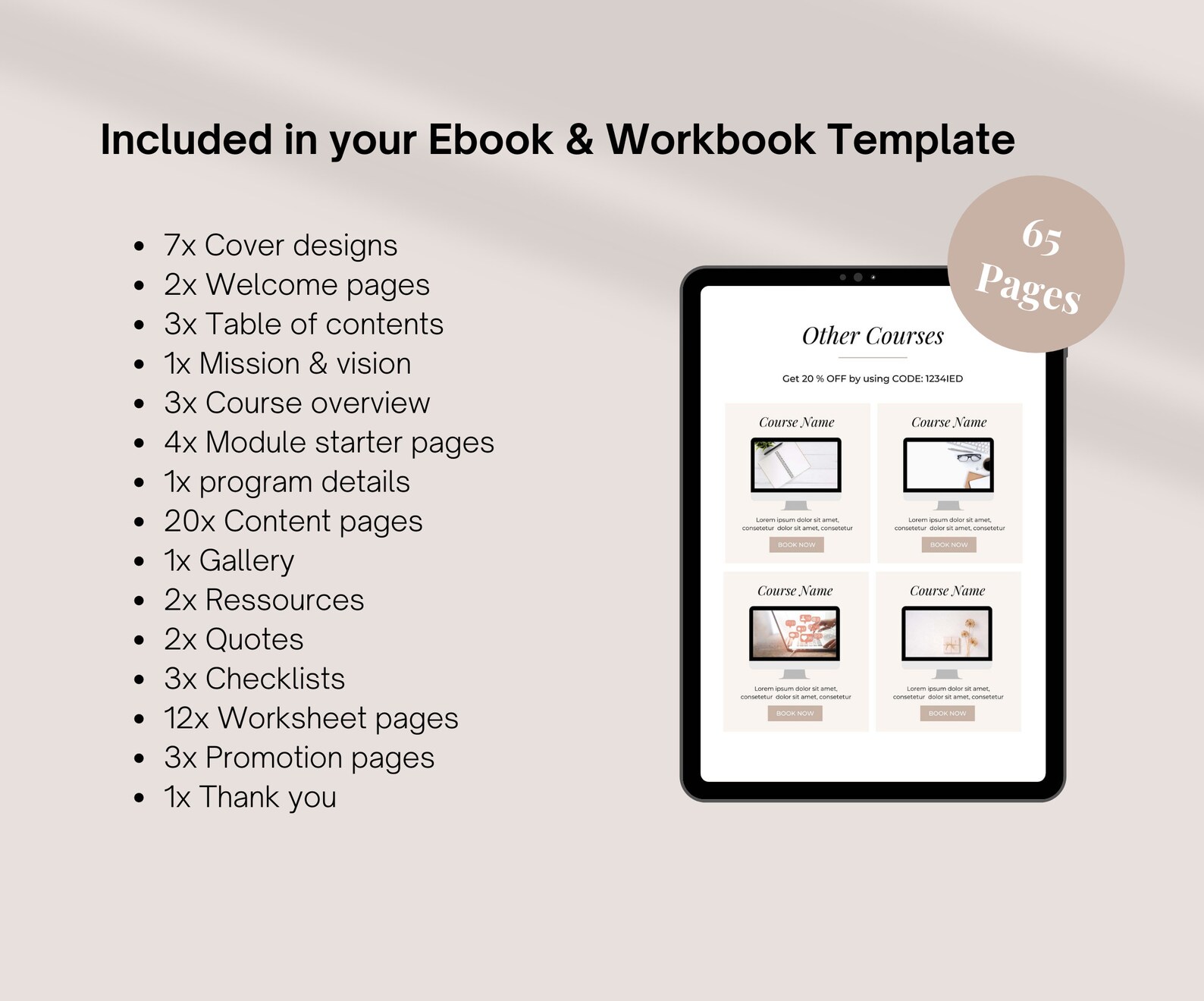 Ebook Template for Canva | Workbook Template Canva | Editable Canva ...