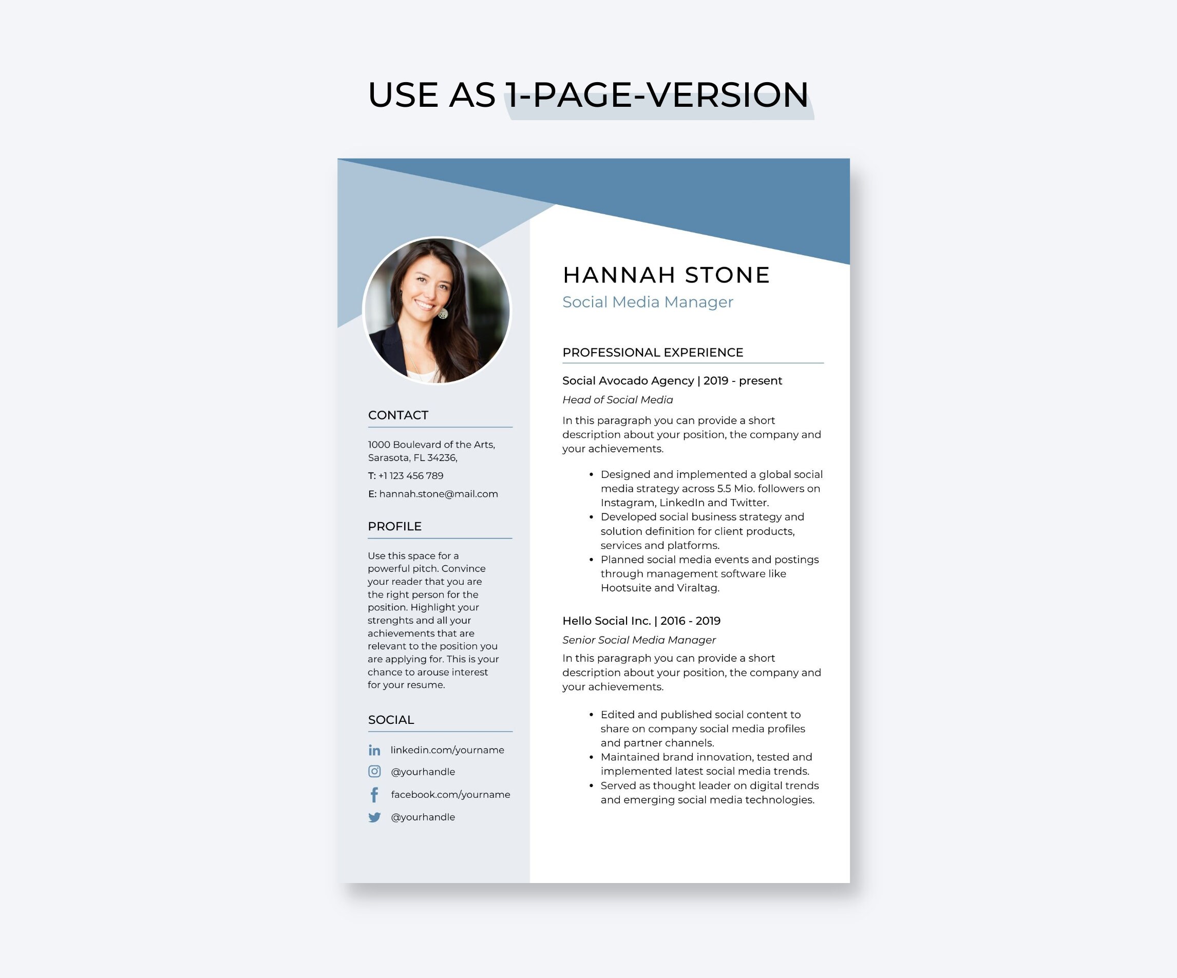 Modern Resume Template for Canva | CV and Cover Letter | Professional ...