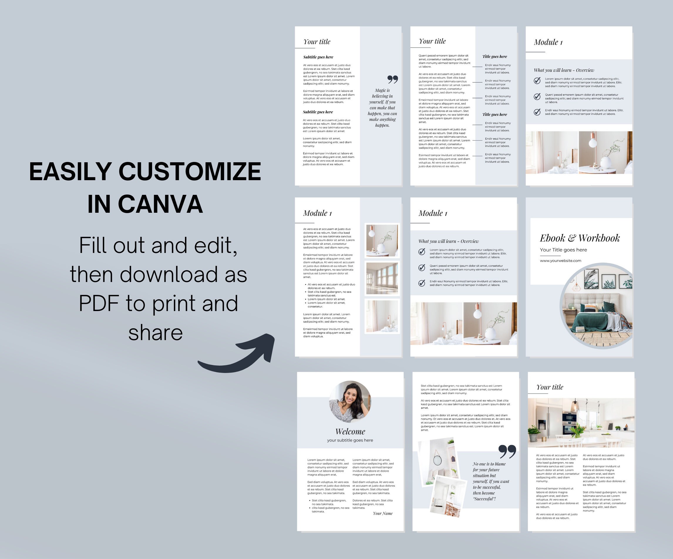 E-book Template Canva Ebook Template for Course Creators Webinar ...