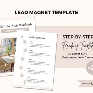 Lead Magnet Template Canva, Editable Freebie Template, Step-by-Step Roadmap for Coaches & Course Creators, Workbook Template, Freebie, Guide