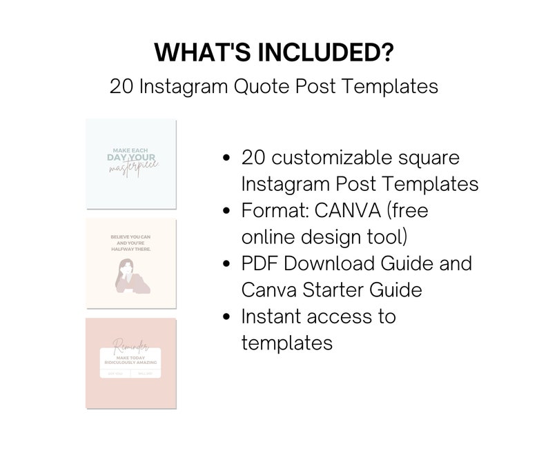 20 Instagram Quote Templates for Canva | Instagram Post Templates ...