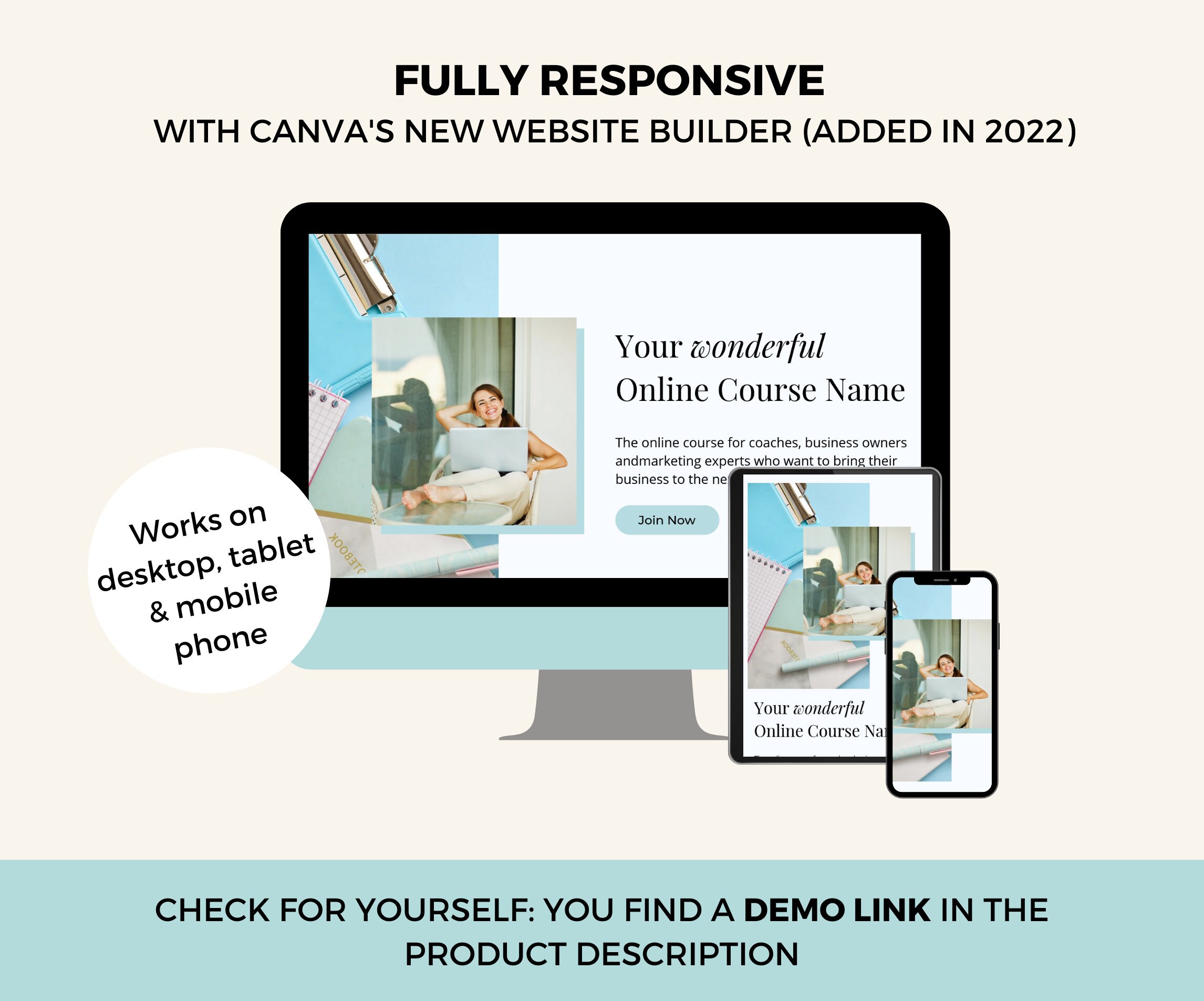 Online Course Sales Page Template Canva | Sales Funnel Canva | Website ...