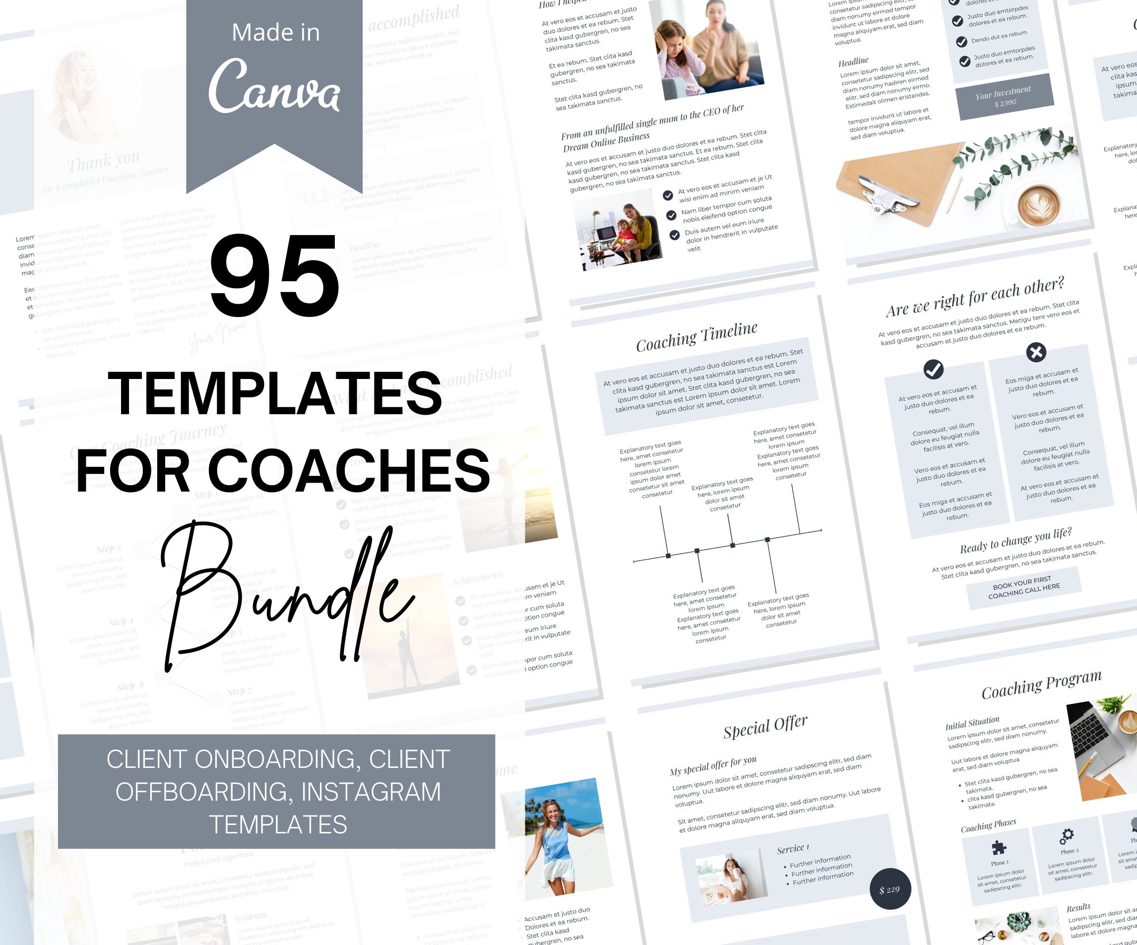 95 Templates For Coaches Canva Coaching Client Onboarding Etsy