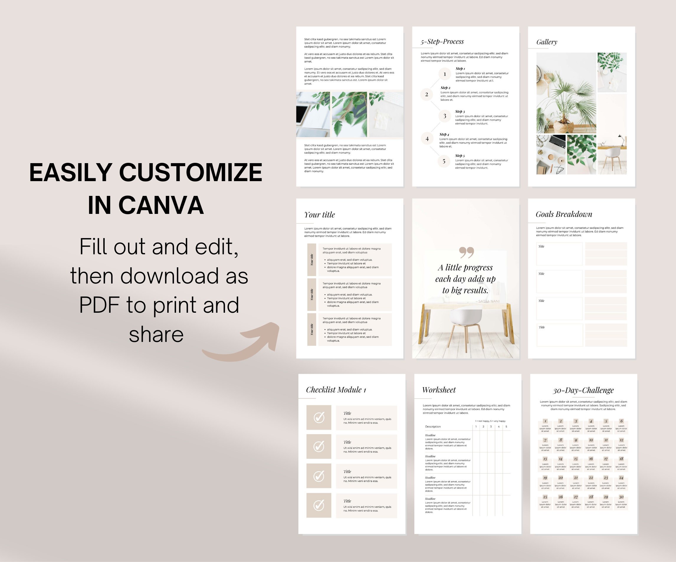 Ebook Template for Canva | Workbook Template Canva | Editable Canva ...