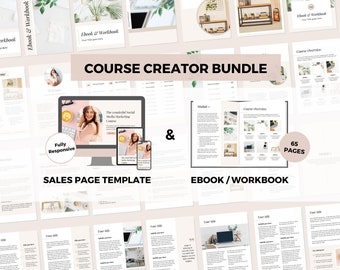 Course Creator Canva Templates Bundle | Sales Page Template Online Course | Ebook Online Course | Online Course Bundle | Editable Templates