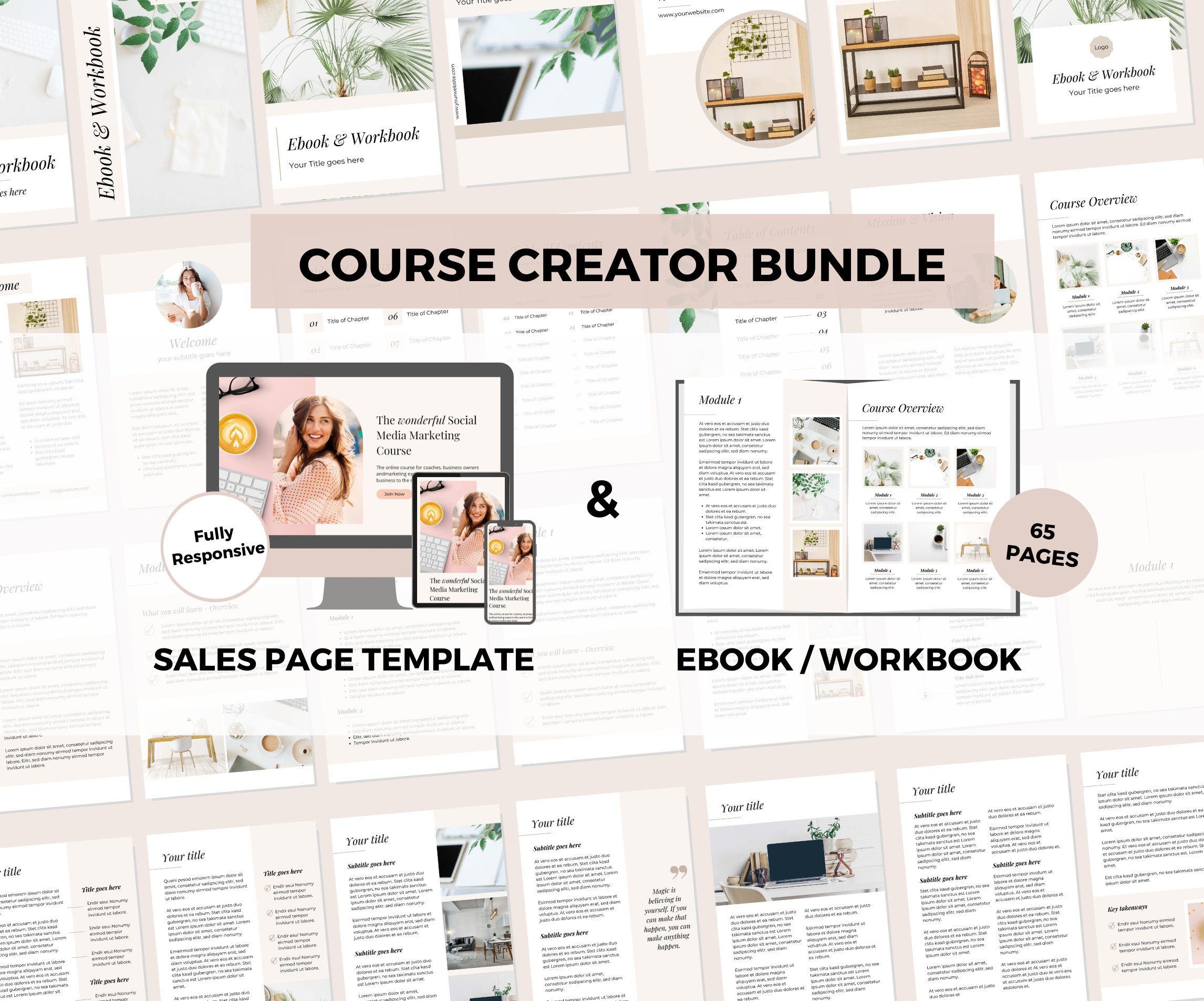 Course Creator Canva Templates Bundle | Sales Page Template Online ...