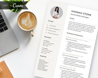 Professional Resume Template Canva | CV Template | Cover Letter | Modern Resume Template | Creative Resume Template | A4 & US Letter size