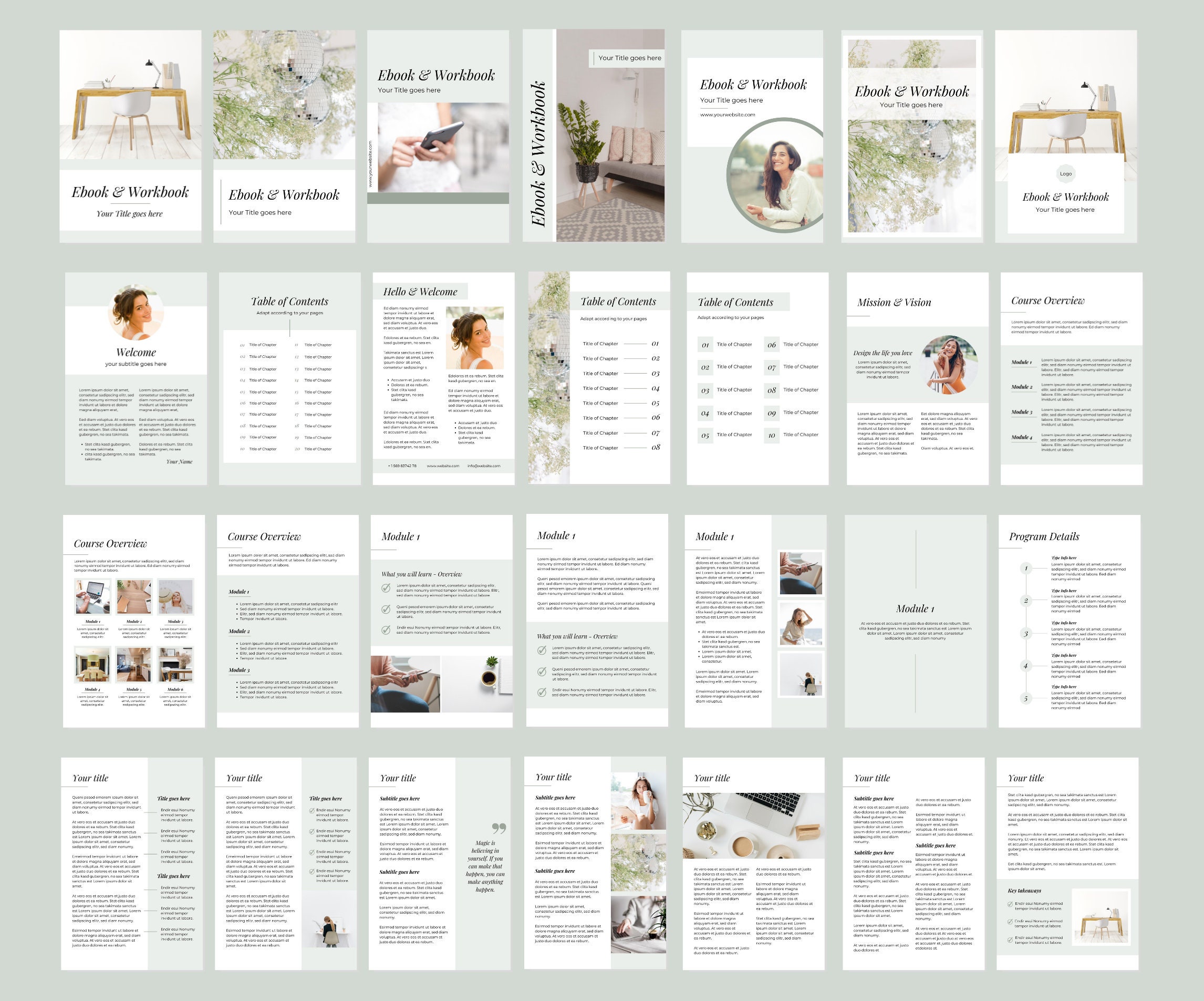 Workbook Template for Canva Ebook Template Canva 65 Pages Ebook ...